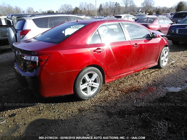 4T1BF1FK4EU745674 - 2014 TOYOTA CAMRY L/SE/LE/XLE RED photo 4