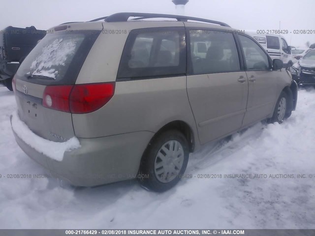 5TDZA23CX6S427598 - 2006 TOYOTA SIENNA CE/LE GOLD photo 4