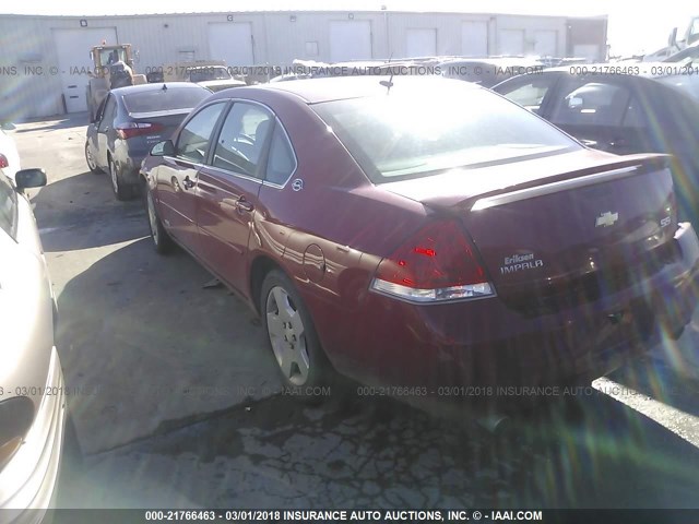 2G1WD58C781233943 - 2008 CHEVROLET IMPALA SUPER SPORT RED photo 3