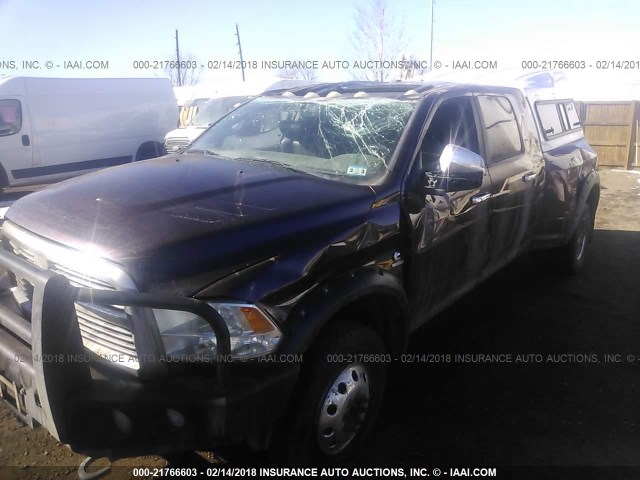 3C63DRML9CG129081 - 2012 DODGE RAM 3500 4X4 CREWCAB LARAMIE BROWN photo 2