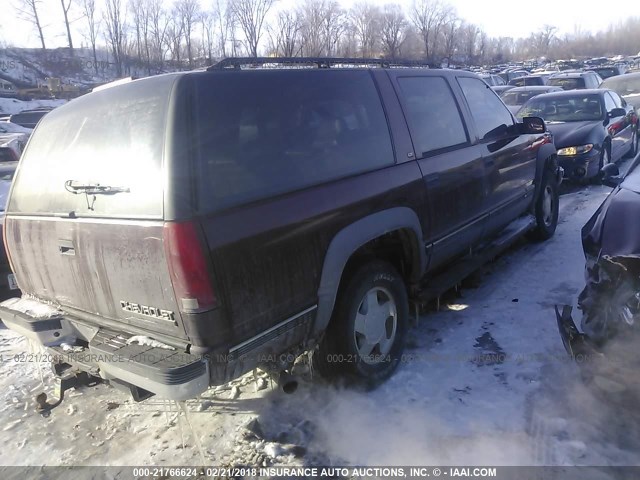 1GNFK16R2XJ321341 - 1999 CHEVROLET SUBURBAN K1500 MAROON photo 4