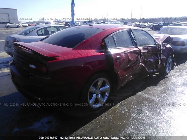2B3CL5CT6BH504382 - 2011 DODGE CHARGER R/T RED photo 4