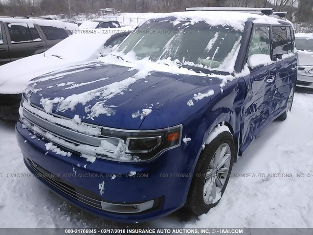 2FMHK6D82DBD09016 - 2013 FORD FLEX LIMITED BLUE photo 2