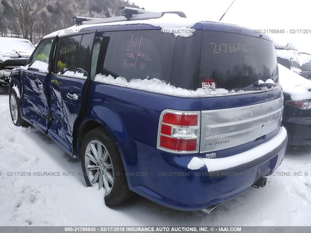 2FMHK6D82DBD09016 - 2013 FORD FLEX LIMITED BLUE photo 3