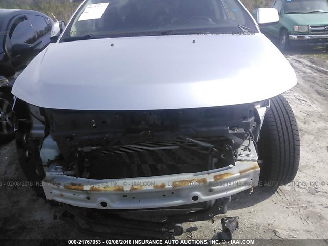 2FMDK4JC6BBA09987 - 2011 FORD EDGE SEL SILVER photo 6