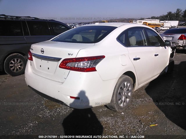 3N1AB7AP2FY292447 - 2015 NISSAN SENTRA S/SV/SR/SL WHITE photo 4