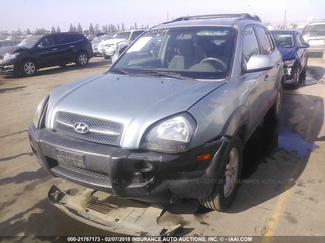 KM8JN12DX6U378027 - 2006 HYUNDAI TUCSON GLS/LIMITED Light Blue photo 2