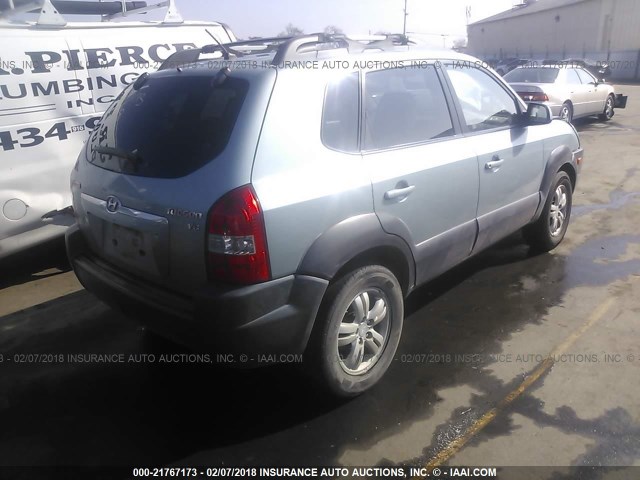 KM8JN12DX6U378027 - 2006 HYUNDAI TUCSON GLS/LIMITED Light Blue photo 4