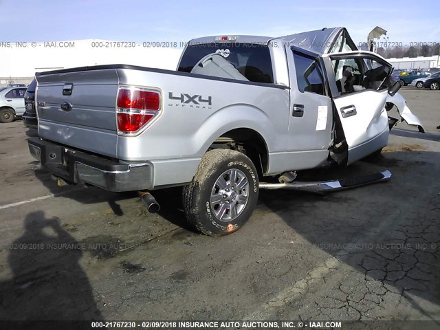 1FTFW1ET2CKE14679 - 2012 FORD F150 SUPERCREW SILVER photo 4