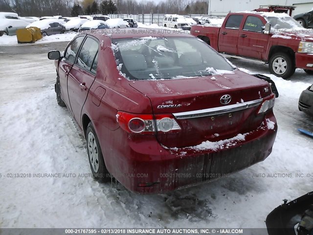 2T1BU4EE1BC583695 - 2011 TOYOTA COROLLA S/LE RED photo 3
