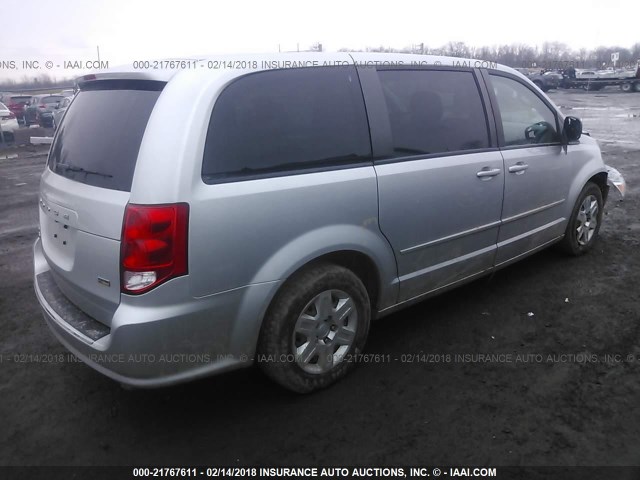 2C4RDGBG8CR351635 - 2012 DODGE GRAND CARAVAN SE SILVER photo 4