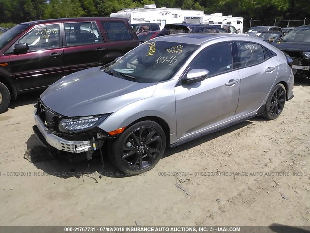 SHHFK7H98HU214861 - 2017 HONDA CIVIC SPORT TOURING SILVER photo 2