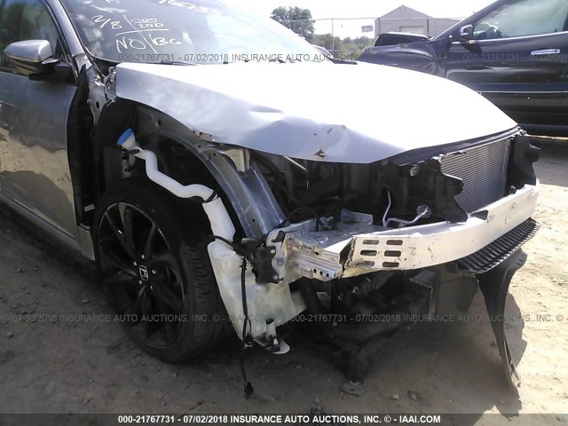 SHHFK7H98HU214861 - 2017 HONDA CIVIC SPORT TOURING SILVER photo 6