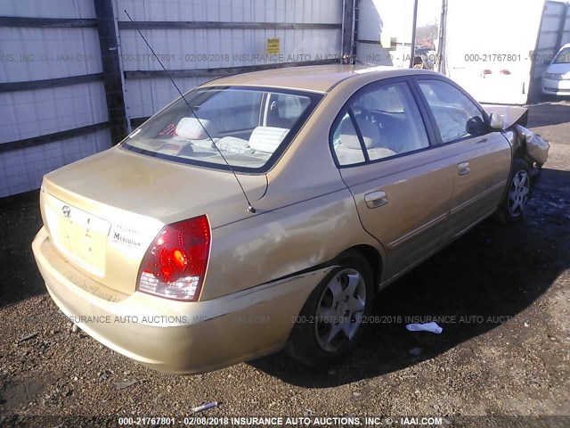 KMHDN46D74U725819 - 2004 HYUNDAI ELANTRA GLS/GT GOLD photo 4