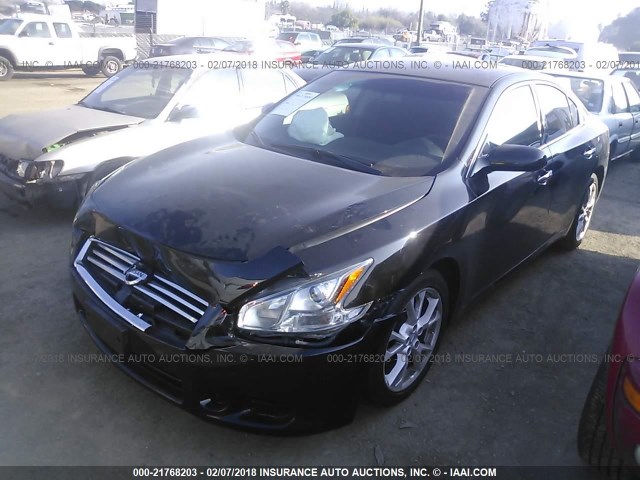 1N4AA5AP0EC446493 - 2014 NISSAN MAXIMA S/SV BLACK photo 2