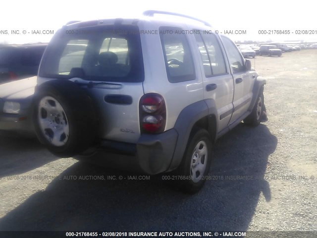 1J4GK48K17W507240 - 2007 JEEP LIBERTY SPORT 银色 照片 4