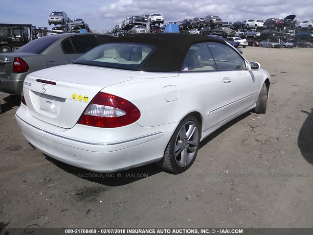 WDBTK56F27T075936 - 2007 MERCEDES-BENZ CLK 350 WHITE photo 4