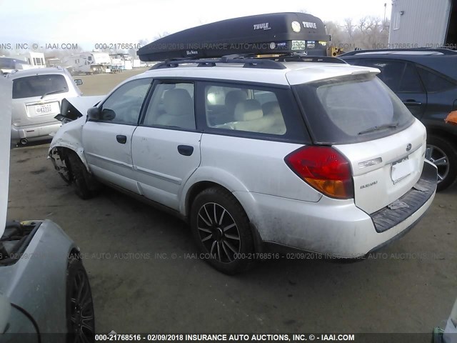 4S4BP61CX77332850 - 2007 SUBARU LEGACY OUTBACK 2.5I WHITE photo 3