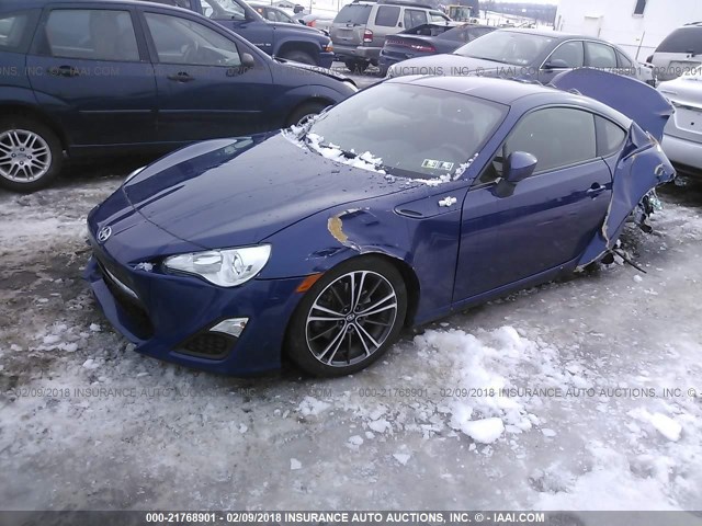 JF1ZNAA19G9702349 - 2016 TOYOTA SCION FR-S ლურჯი ფოტო 2