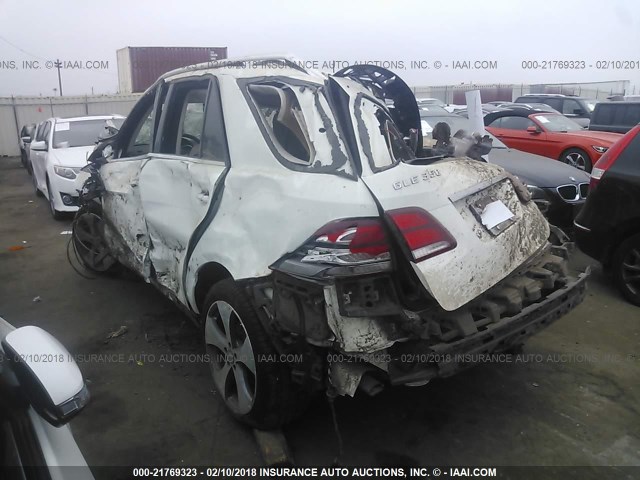 4JGDA5HB1GA769382 - 2016 MERCEDES-BENZ GLE 350 4MATIC WHITE photo 3