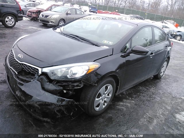 KNAFK4A68G5540849 - 2016 KIA FORTE LX BLACK photo 2