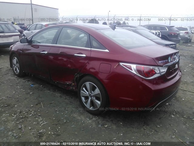 KMHEC4A4XCA060593 - 2012 HYUNDAI SONATA HYBRID RED photo 3