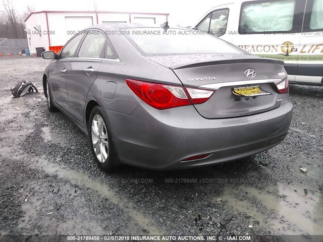 5NPEC4AC4DH534902 - 2013 HYUNDAI SONATA SE/LIMITED GRAY photo 3