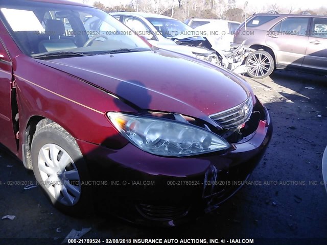 4T1BE32K95U426548 - 2005 TOYOTA CAMRY LE/XLE/SE RED photo 6
