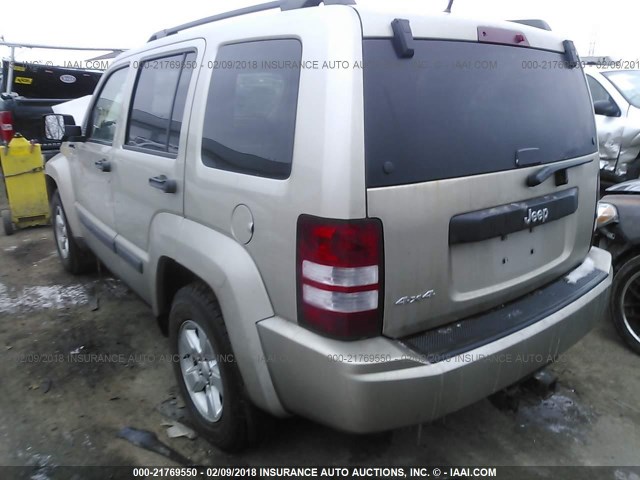 1J4PN2GK7AW154278 - 2010 JEEP LIBERTY SPORT TAN photo 3