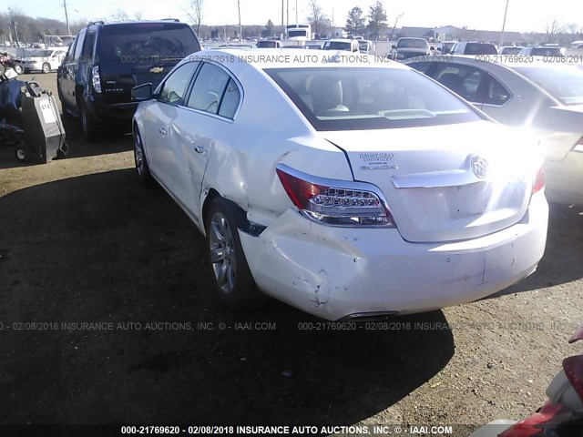 1G4GE5ED1BF309206 - 2011 BUICK LACROSSE CXS WHITE photo 3