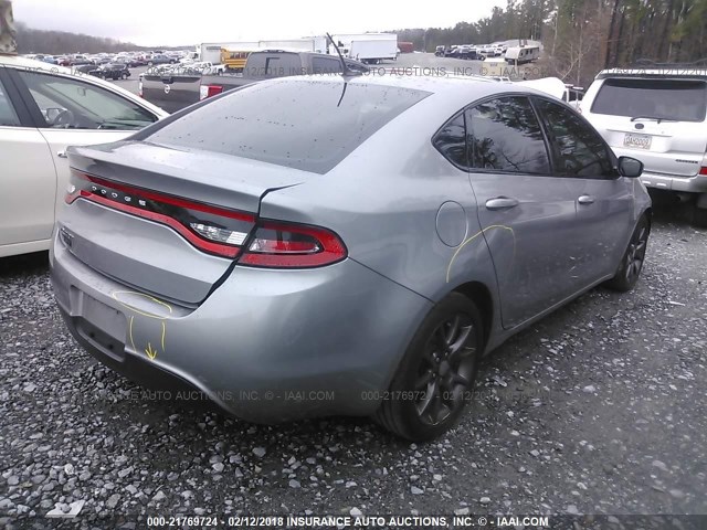 1C3CDFAA7GD564358 - 2016 DODGE DART SE GRAY photo 4