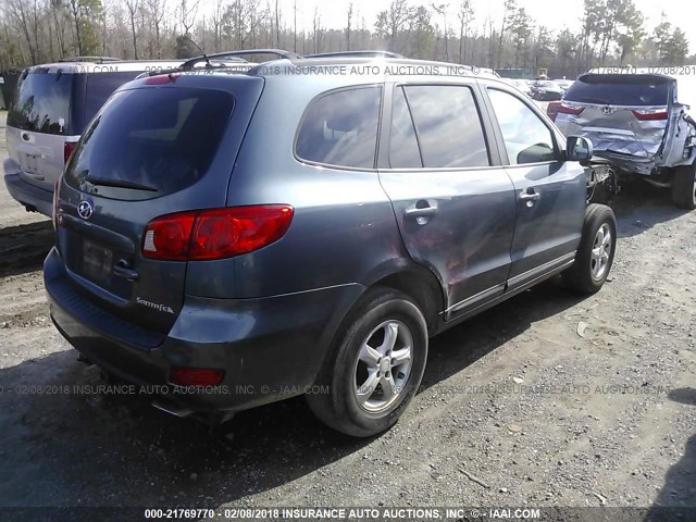 5NMSG13DX7H096691 - 2007 HYUNDAI SANTA FE GLS BLUE photo 4