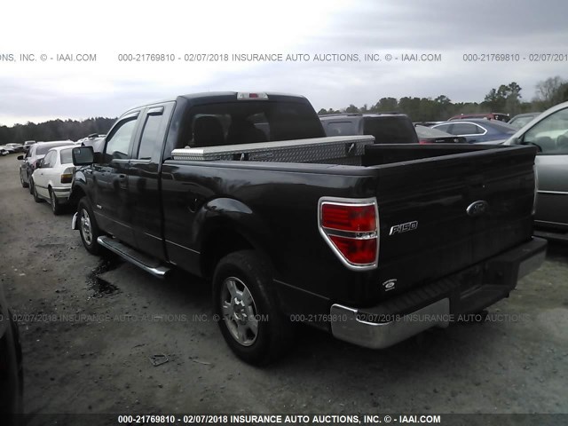 1FTFX1CT1CFD03856 - 2012 FORD F150 SUPER CAB BLACK photo 3