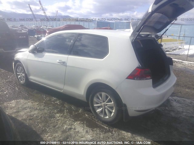 3VW917AU8FM046970 - 2015 VOLKSWAGEN GOLF WHITE photo 3