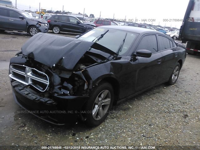 2C3CDXBG3CH111375 - 2012 DODGE CHARGER SE BLACK photo 2
