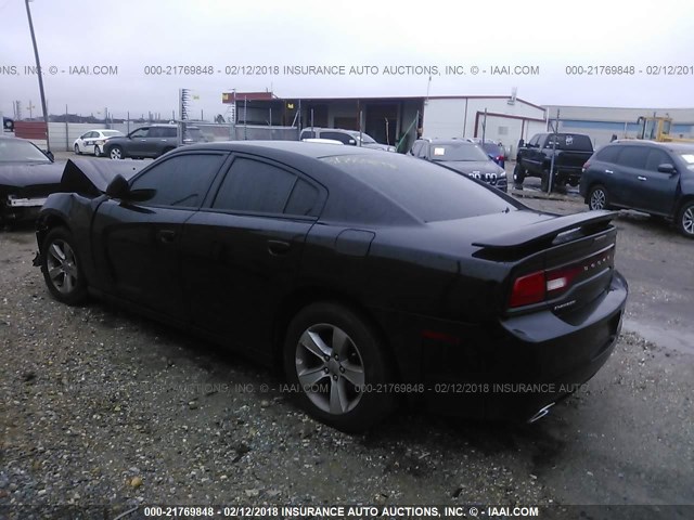 2C3CDXBG3CH111375 - 2012 DODGE CHARGER SE BLACK photo 3
