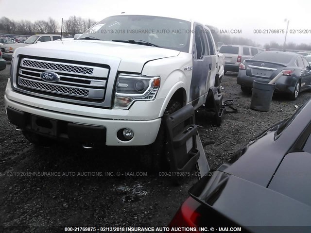 1FTFW1EF2EFC26704 - 2014 FORD F150 SUPERCREW WHITE photo 2