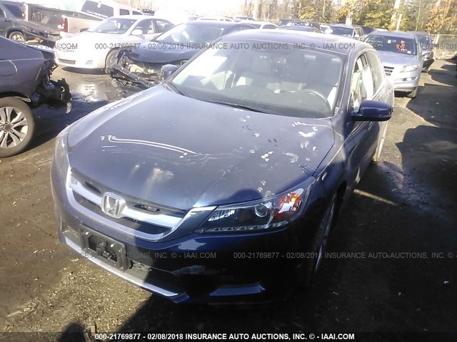 1HGCR3F88EA018976 - 2014 HONDA ACCORD EXL BLUE photo 2