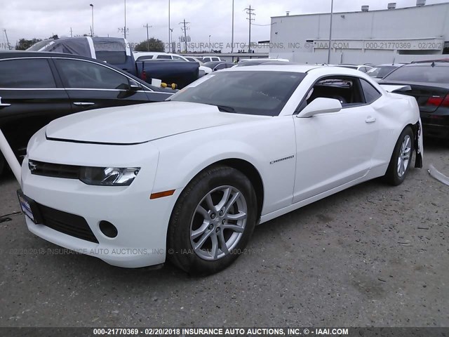 2G1FB1E34E9200687 - 2014 CHEVROLET CAMARO LT WHITE photo 2