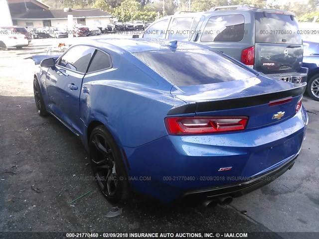 1G1FE1R77H0206681 - 2017 CHEVROLET CAMARO SS BLUE photo 3