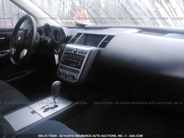 JN8AZ08T97W520654 - 2007 NISSAN MURANO SL/SE/S SILVER photo 5