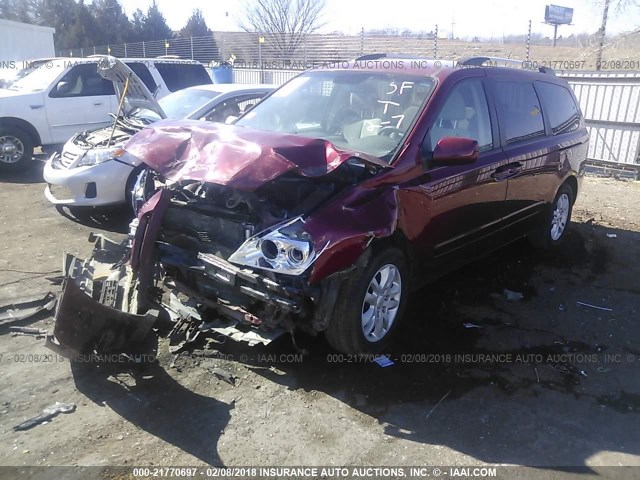 KNDMB233696305560 - 2009 KIA SEDONA EX/LX RED photo 2