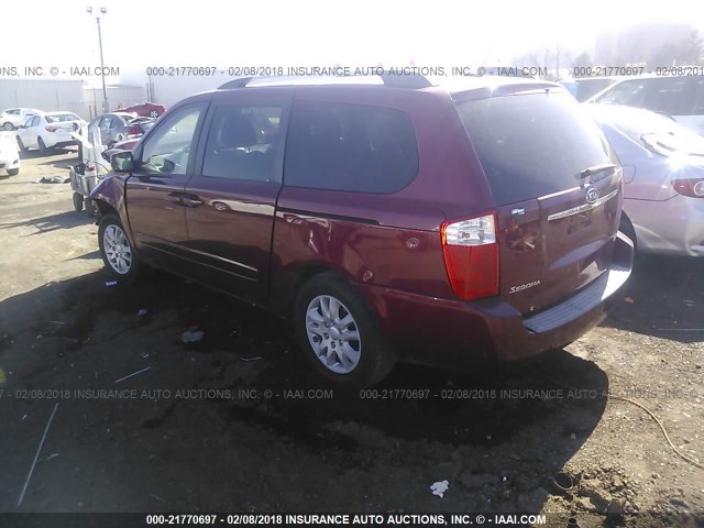 KNDMB233696305560 - 2009 KIA SEDONA EX/LX RED photo 3