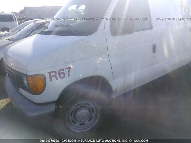 1FTRE14W26HB32801 - 2006 FORD ECONOLINE E150 VAN WHITE photo 6