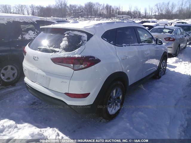 KM8J3CA45HU407424 - 2017 HYUNDAI TUCSON LIMITED/SPORT AND ECO/SE WHITE photo 4