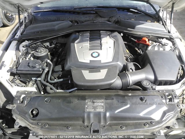 WBANB53557CP08853 - 2007 BMW 550 I WHITE photo 10