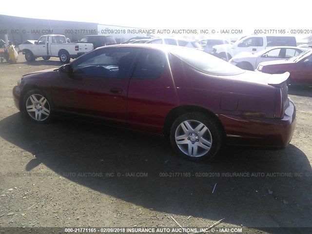 2G1WK15N079153324 - 2007 CHEVROLET MONTE CARLO LT RED photo 3