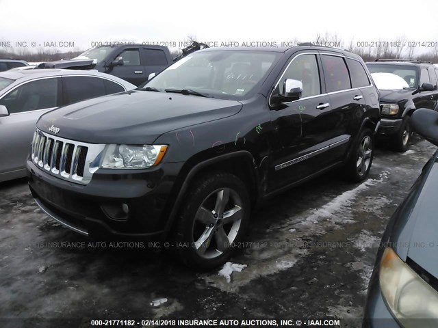 1J4RR6GT4BC536039 - 2011 JEEP GRAND CHEROKEE OVERLAND BLACK photo 2