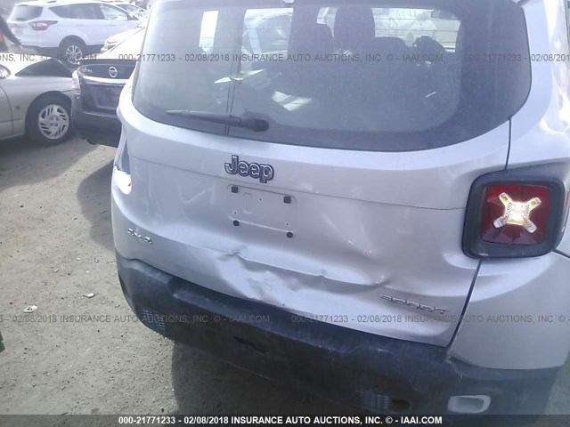 ZACCJBAH0FPB67672 - 2015 JEEP RENEGADE SPORT Արծաթագույն լուսանկար 6