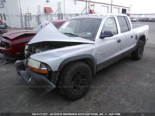 1D7HL38K84S777415 - 2004 DODGE DAKOTA QUAD SPORT GRAY photo 2